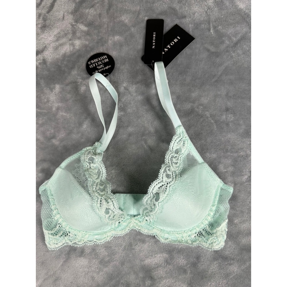 Natori Mint Feathers Contour Plunge Bra